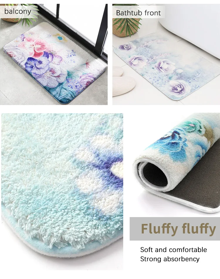 white fluffy bathroom rugs