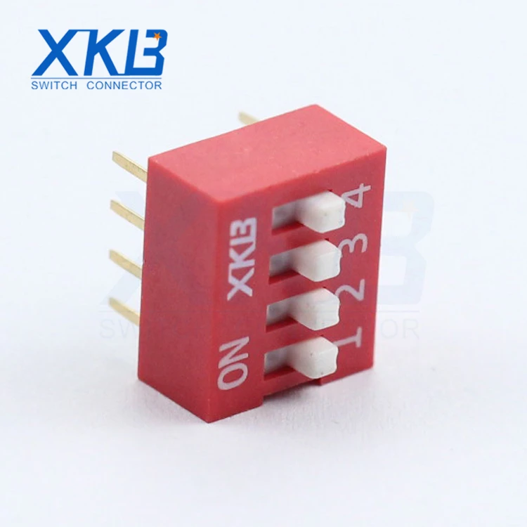10 x Red 2 Bit 2P Position 2.54mm Pitch Toggle Switch PCB DIP Ping Dial Code