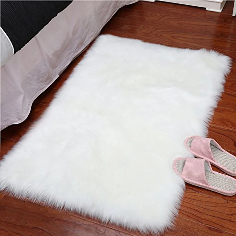 Modern Style Washable Plush Fake Wool Sheepskin Rug Faux Fur Floor Rugs