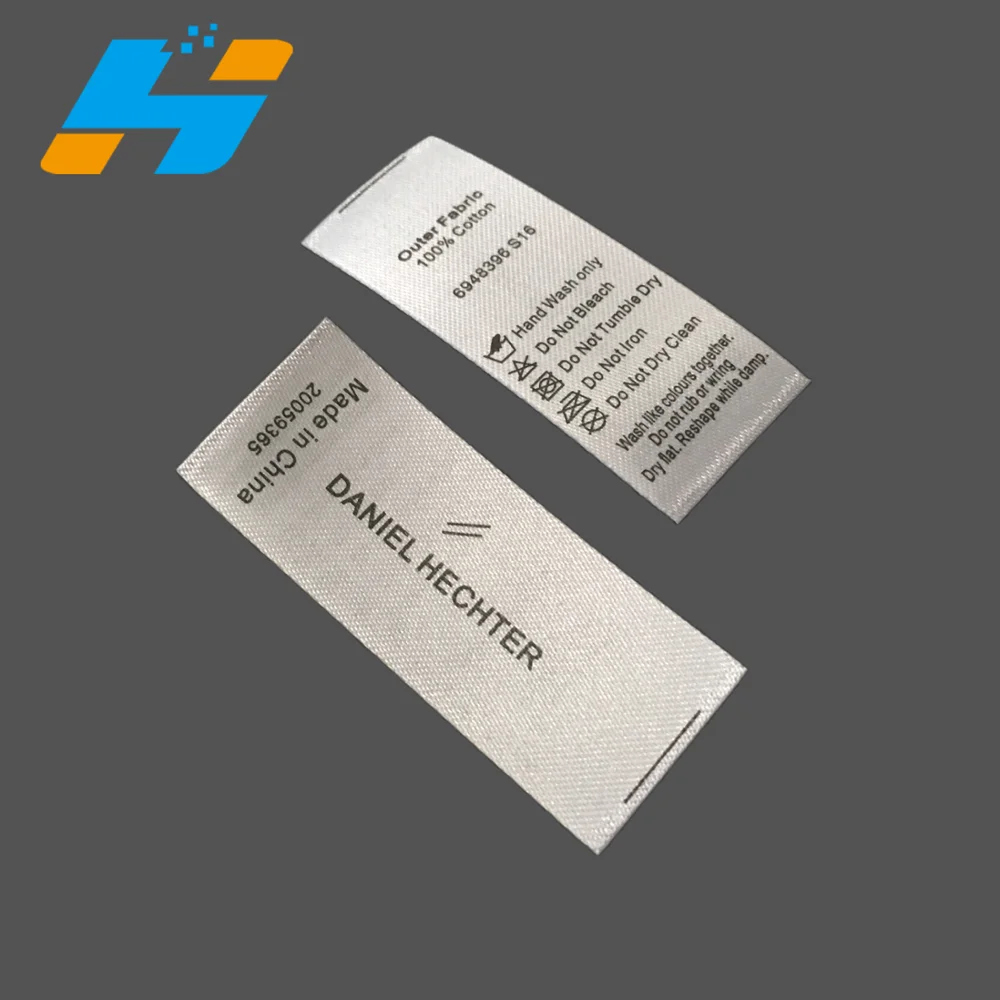 

Customized Satin Wash Care Printing Labels For Clothing, Custom color