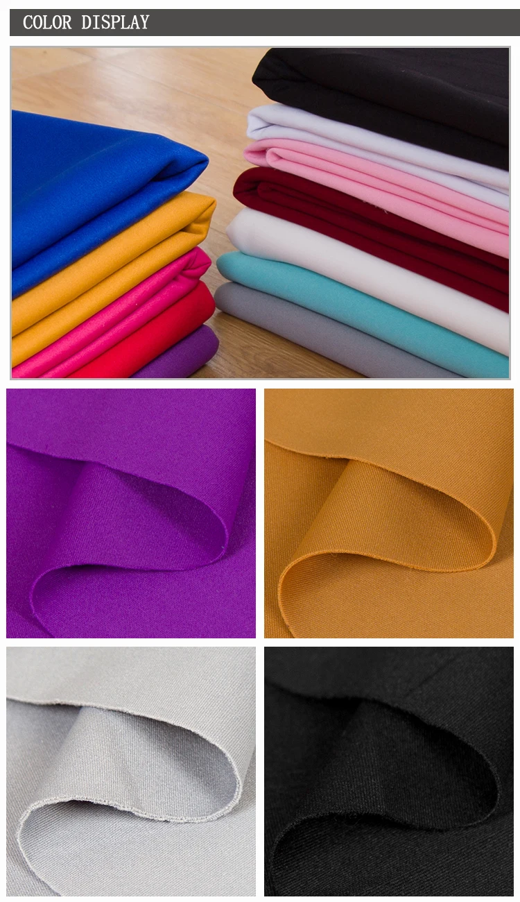 32s 200gsm Stretch Satin Cotton Spandex Fabric For Pants/dyed/printed