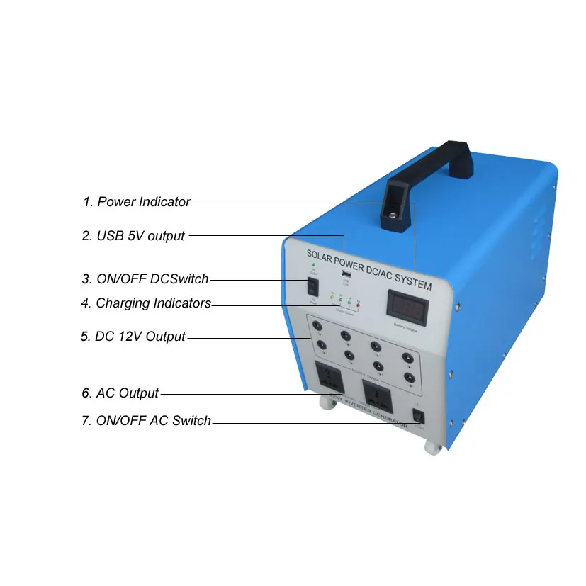2015 Hot selling pure sine wave inverter with led tube solar system