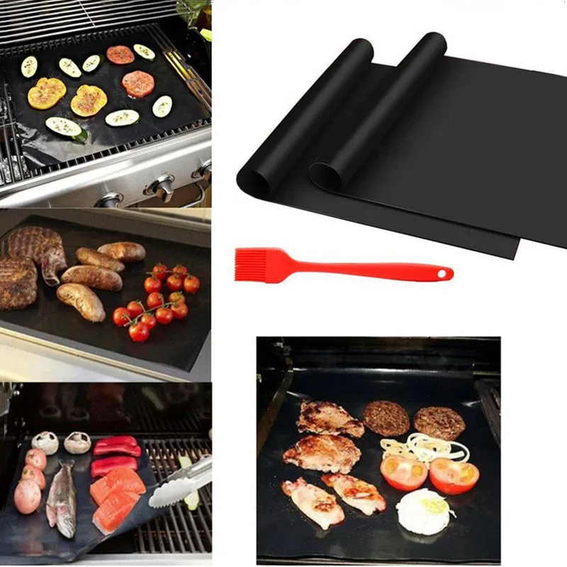 Grill Mat Set Of 5100 Nonstick Bbq Grill & Baking Mats Fda