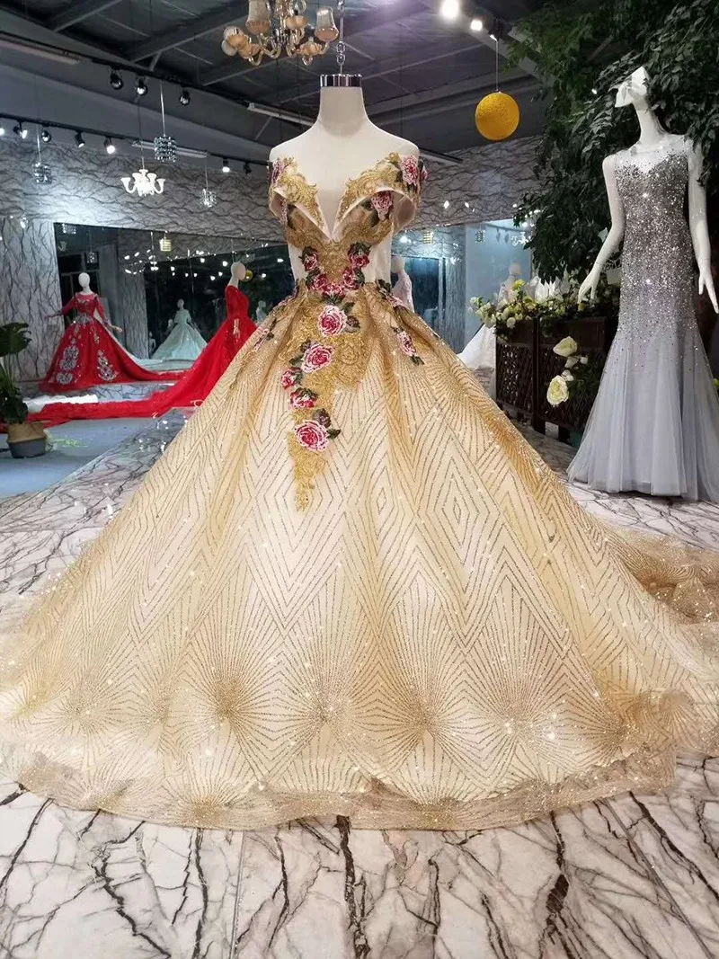 gold elegant gown