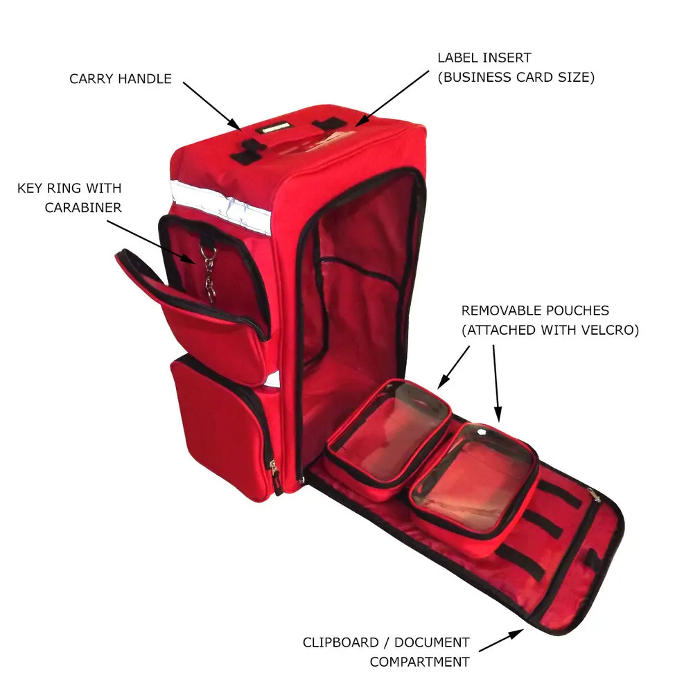 Reflective Striping Emergency Bag Rescue First Aid With Padded Back