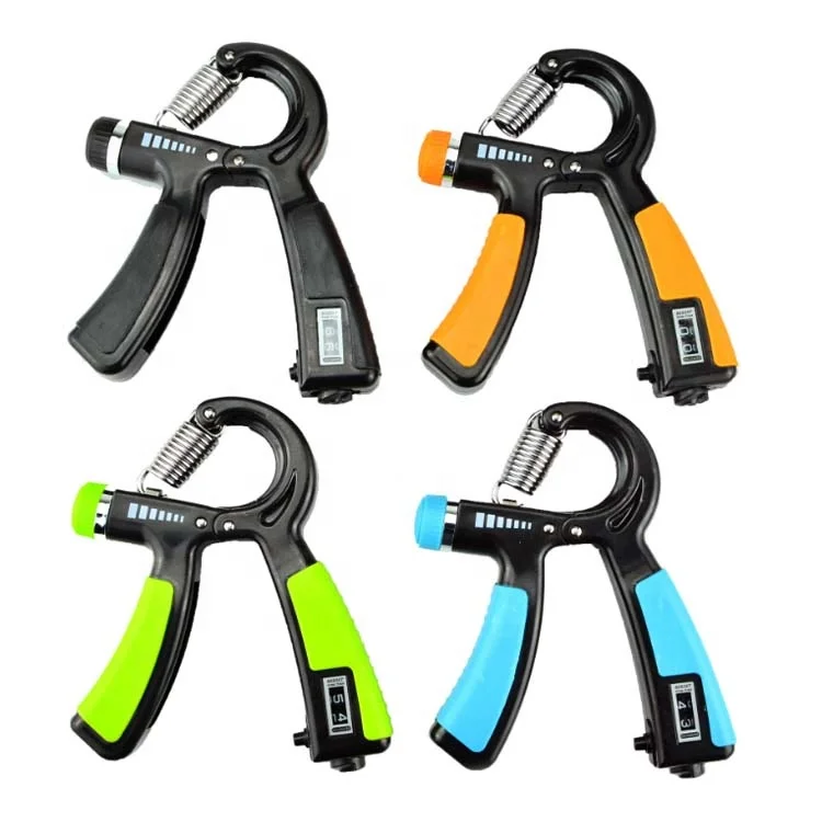

Digital Hand Grip Adjustable Resistance Exerciser Squeezer Forearm Strengthener with Counter Count Timer, Blue,orange,green,black