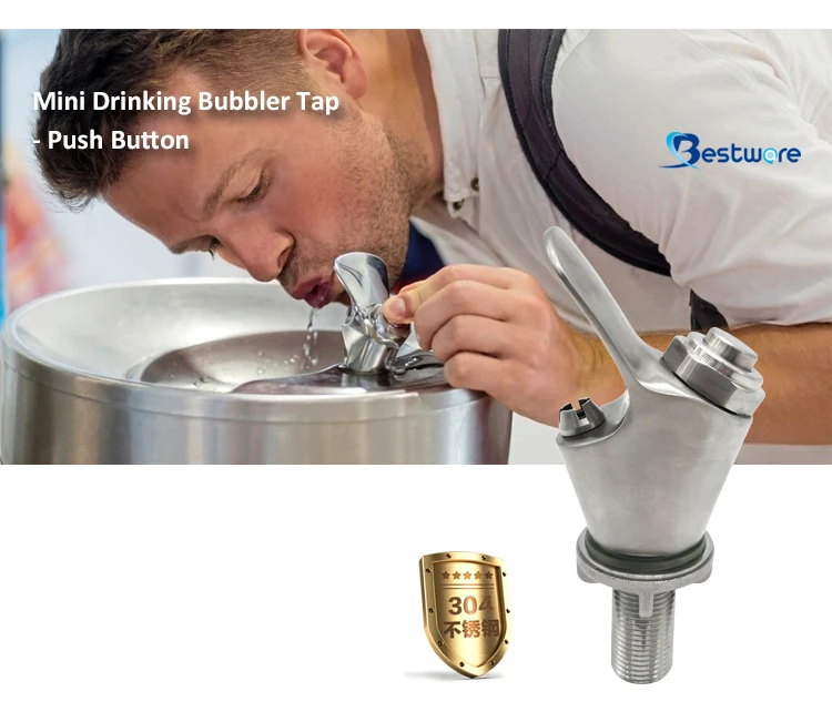 Single Ss Bubbler Spraying Drink Water Fountain Faucet Self Close.jpg
