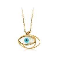 

00908 Xuping Fashion Jewelry 14K Stainless Steel Gold Plated Personalized Pendants Evil Eyes Necklace For Women