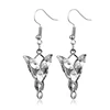 Silver Lord Rings Hobbit Arwen Evenstar Green Leaves Earring