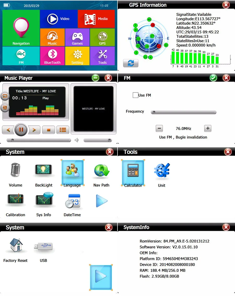 Truck SAT NAV GPS Navigation 7 inch Capacitive GPS Smart Voice Reminder 8 GB ROM 256 MB Global Navigation Satellite System