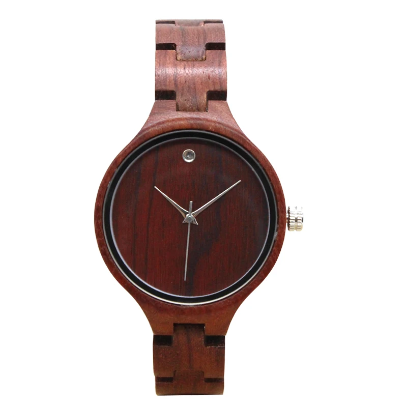 watch women 2016 custom design red sandal wood watch japan