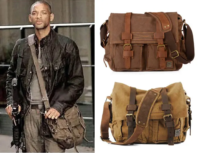 Sechunk Vintage Military Leather Canvas 