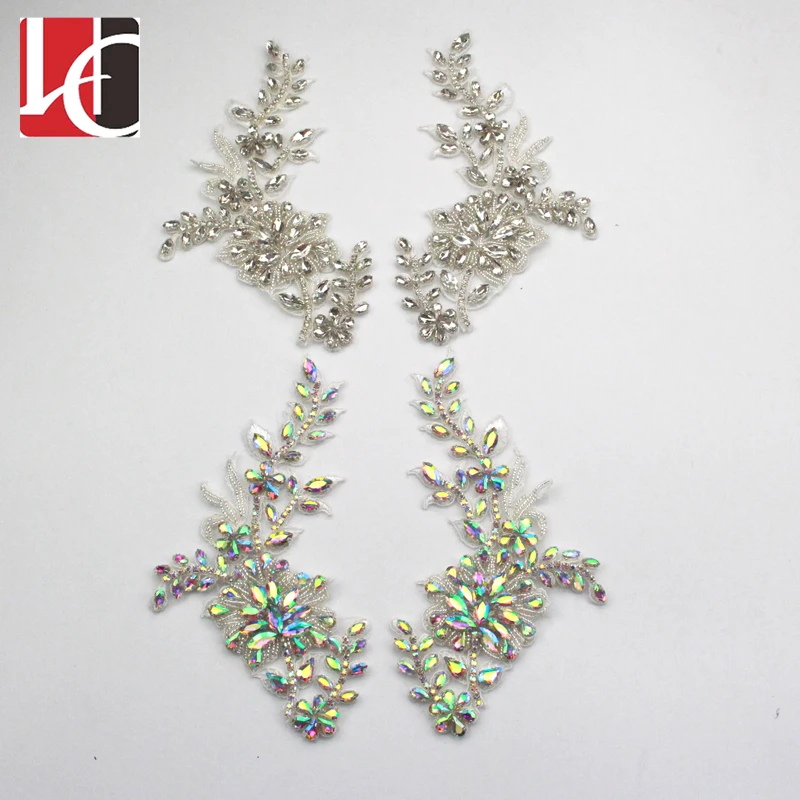 

HC-4239 Hechun bling beaded crystal rhinestone applique for wedding dress, N/a