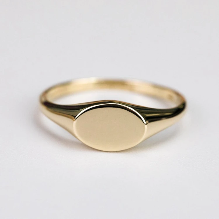 

Personalized 18k Gold Oval Signet Ring, Custom Engraved Initial Name Ring for Women, Silver, gold, rose gold, black etc.