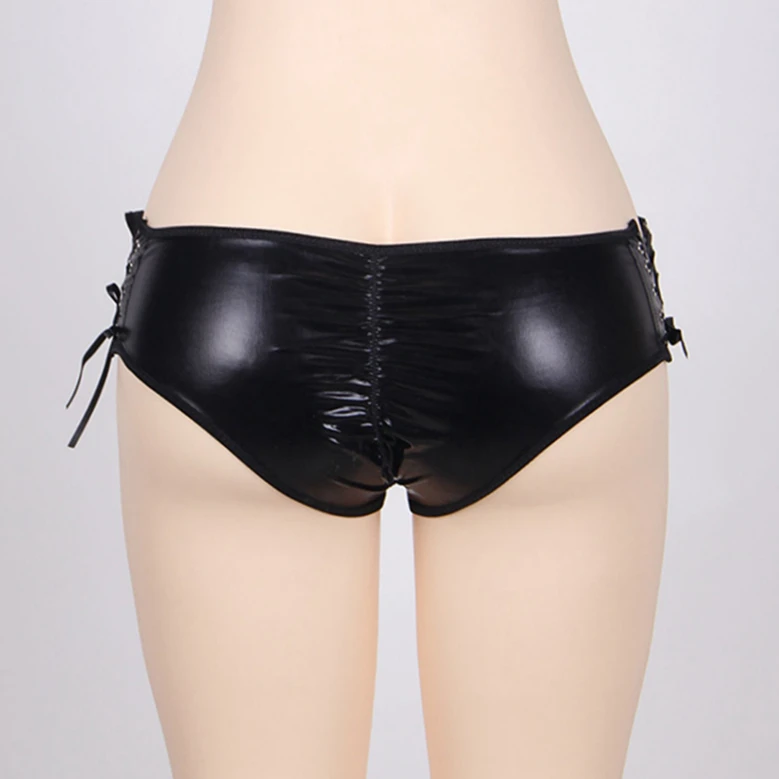 Leather Unique Design Low Waist Hot Sale Panties Very Very Sexy Woman
