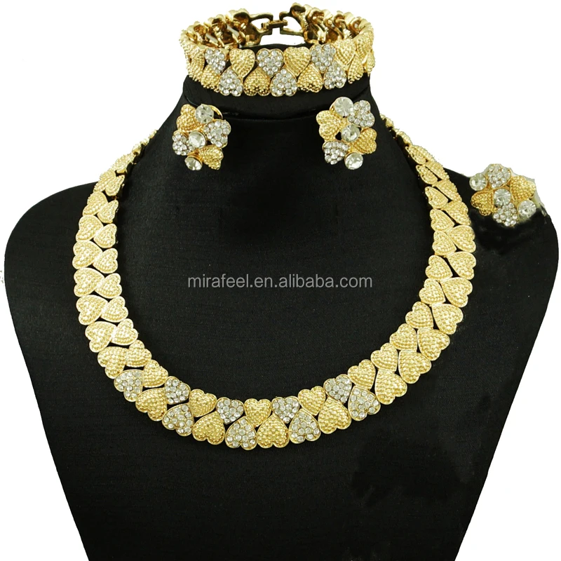 

CJ726 Gold plated women's jewelry sets silver necklace set with price high quality