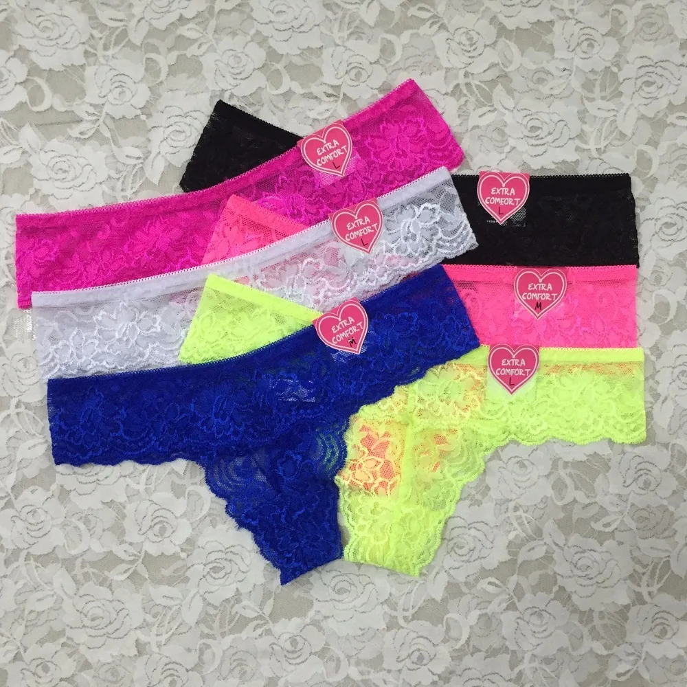 

(12 Pieces/Lot) NWT Women Sexy Cute Lace G-string Lady Transparent Thong Mini T-back Panties Underwear Multicolored, Black;white;blue;yellow;fuchsia;watermelon red