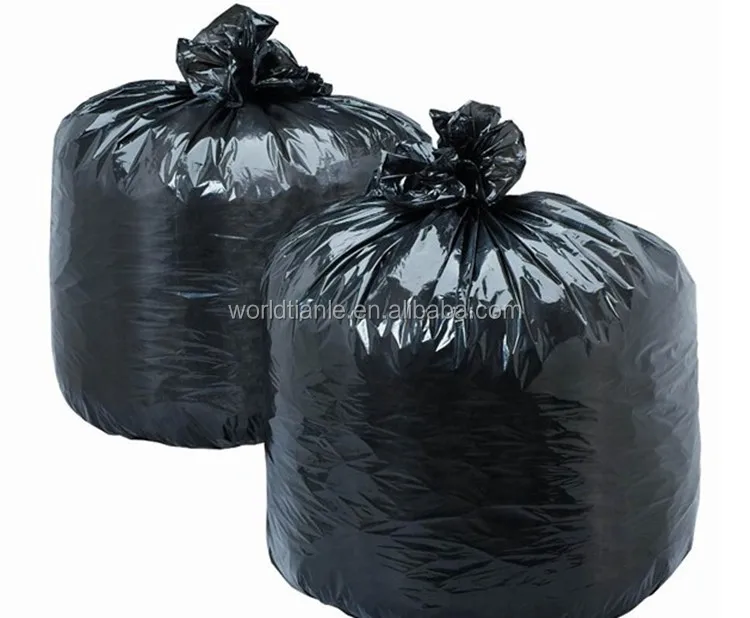 BLACK GARBAGE BAGS LDPE 100% RECYCLED 110/55 X 120 CM. 150 LITERS GAUGE 400