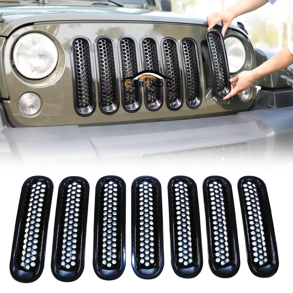 2017 Hot Sale Black Front Mesh Grille Insert For Jeep Wrangler Jk