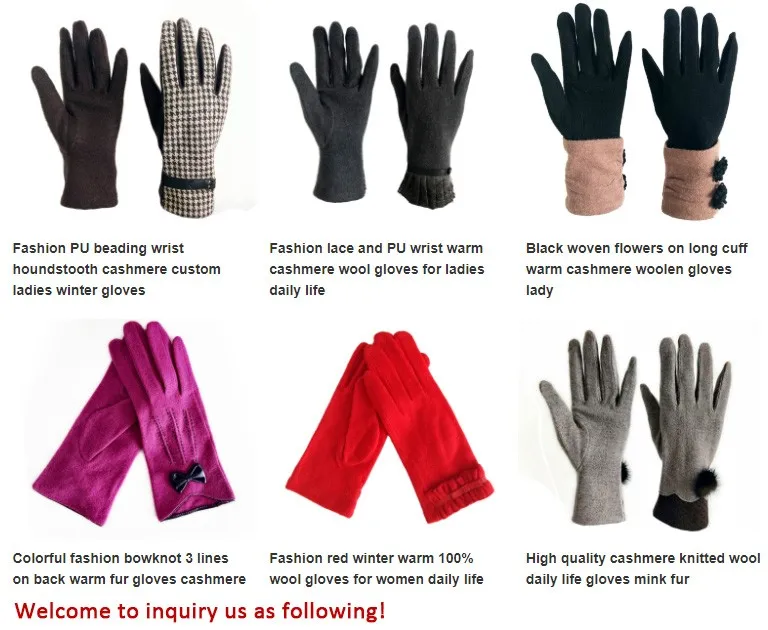 ladies red wool gloves