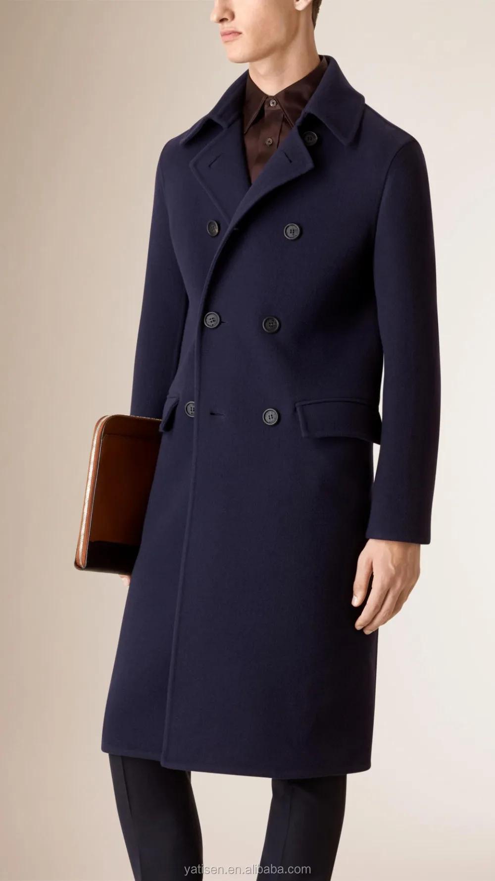 Long Wool Blend Overcoat For Men New Design Thick Winter Mens Woolen ...
