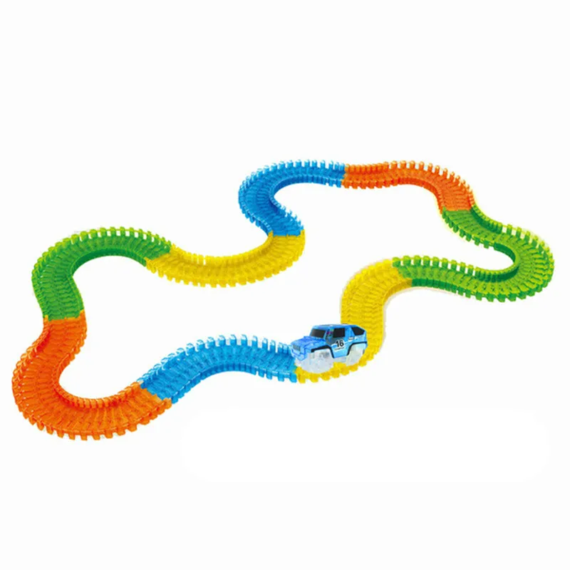 

165pcs magic glowing track curved flash track toy night light track set