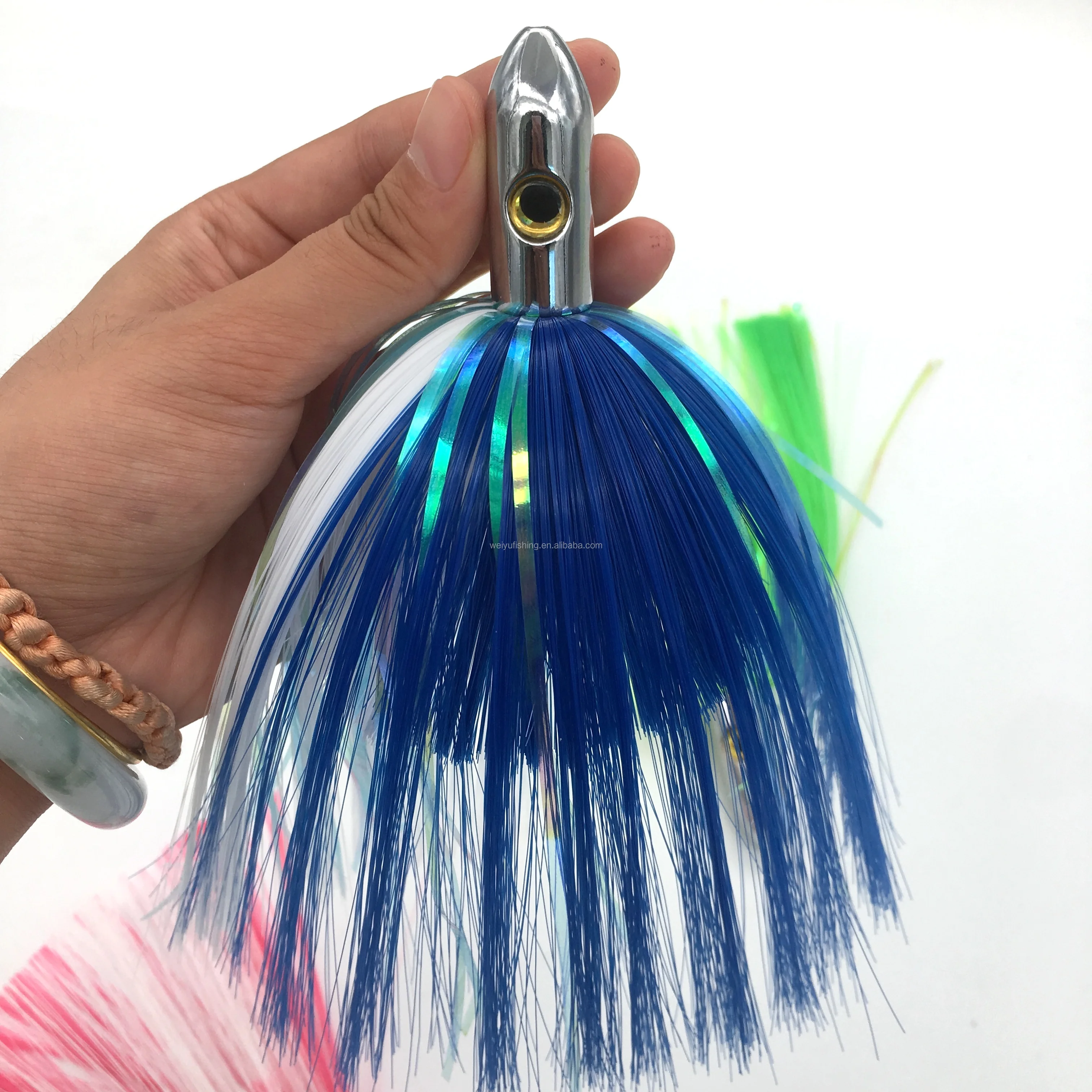 Brass Head Trolling Fishing Lures With Nylon Hair Salt Water Fishing