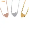 Minimalist simple stamped/engravable jewelry Choker Necklace Polished silver/gold/Rose Gold stainless steel tiny heart necklace