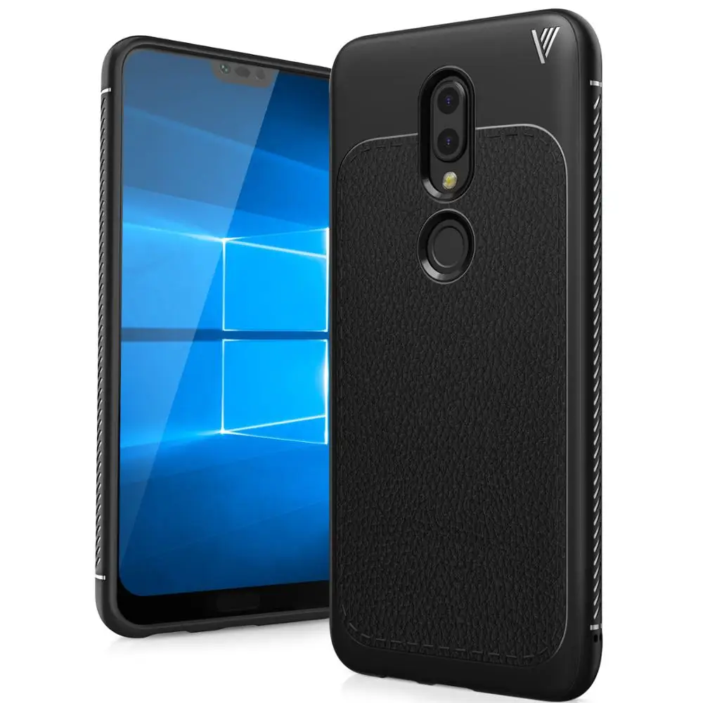 

Litchi Leather Pattern Silicone Tpu Cover Case For Nokia 6.1 Plus /X6, Black;blue;red;gray