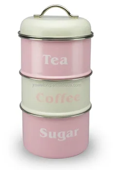 stacking tea and coffee canisters