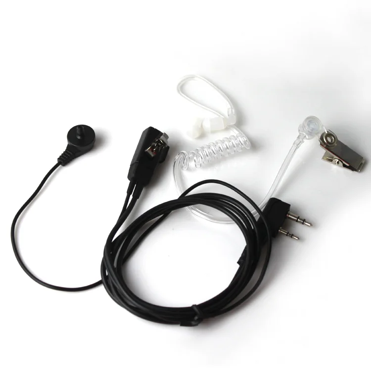 

Air Tube headset earphone 2 Pin Earpiece Surveillance Earphone for Baofeng UV 5R 5X Kenwood Two Way Radio Walie Talkie, Black
