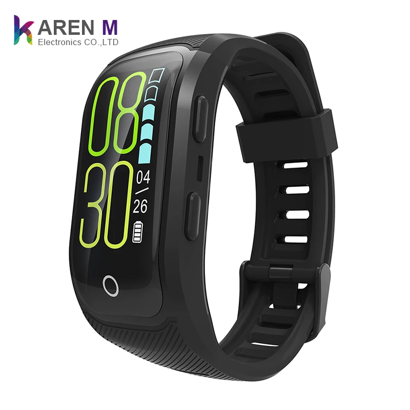 

Karen M S908S Color Screen Activity Fitness Tracker smart watch IP68 Waterproof sport smartwatch with GPS, Black;blue purple