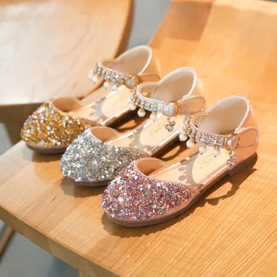 

2019 fashion girl summer princess dress shoes beach sandals for children wholesale kids shoes for girl dance shoes, Balck, yellow and white