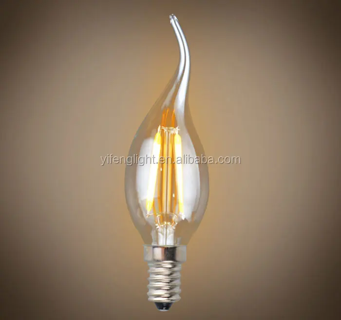 4W E27 (ES) Candle Filament LED Bulb - Clear (2700K)