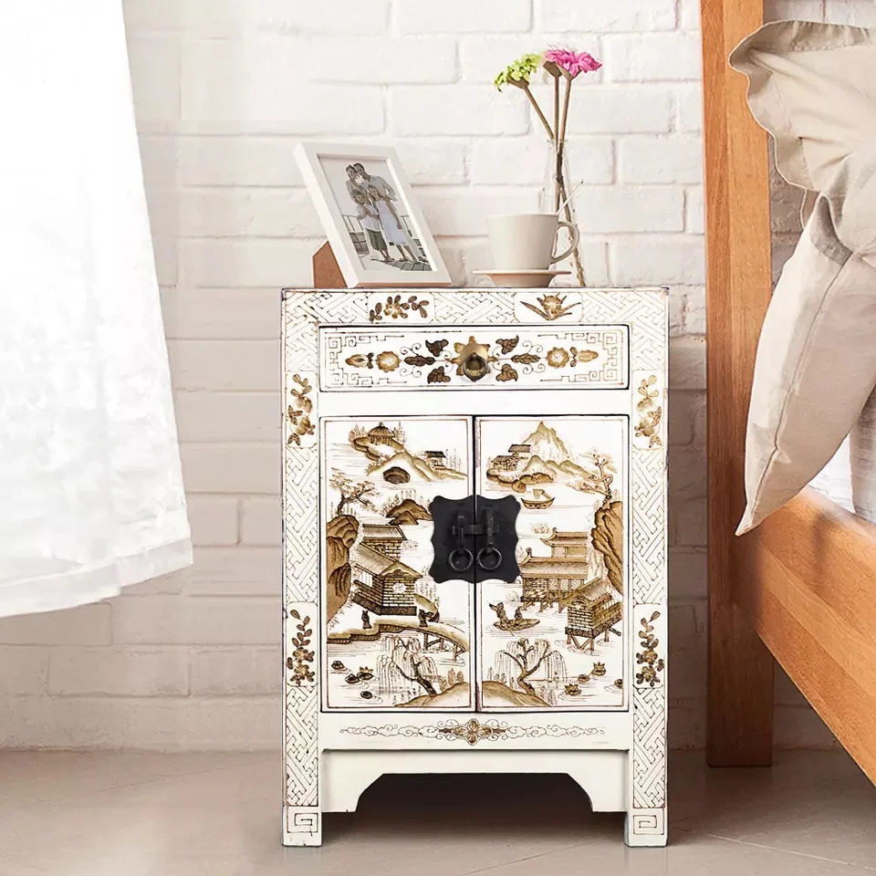 Chinese Antique Old Pine Wood Lacquered Glossy Furniture Console Asia