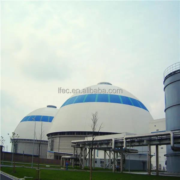 Waterproof light steel dome storage building for coal power plant