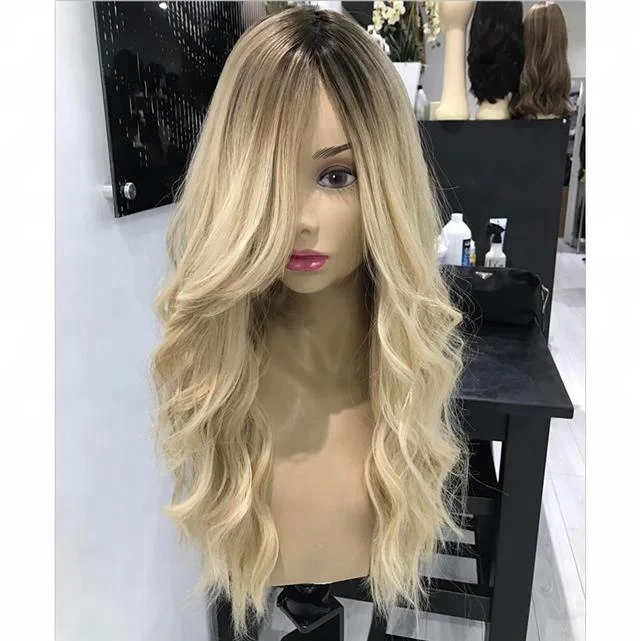 

Beautiful Two Tone 1B 613 Blonde Ombre Body Wave Remy Human Hair Brazilian Full Lace Wigs Virgin Hair GluelessLace Front Wig, N/a