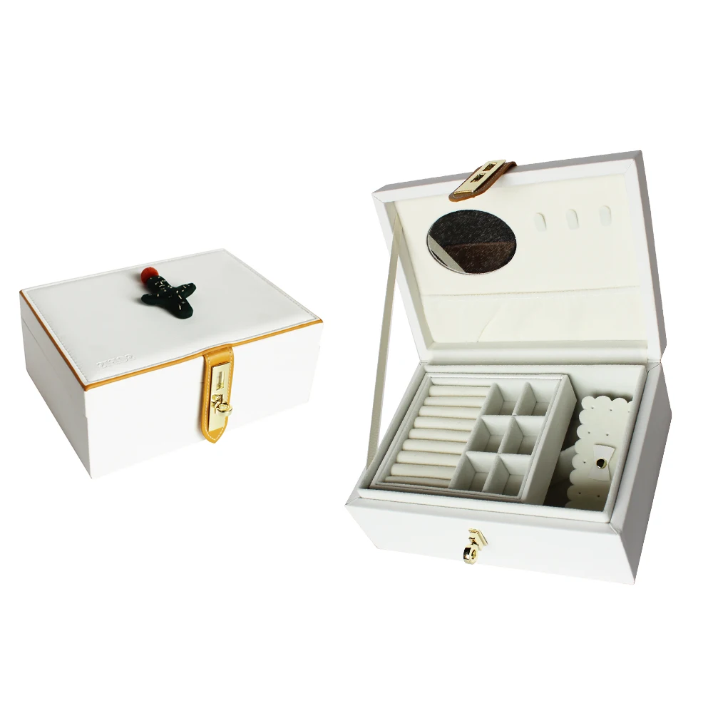 

Luxury PU Leather Jewelry Storage Box Manufacturers China, White;custom