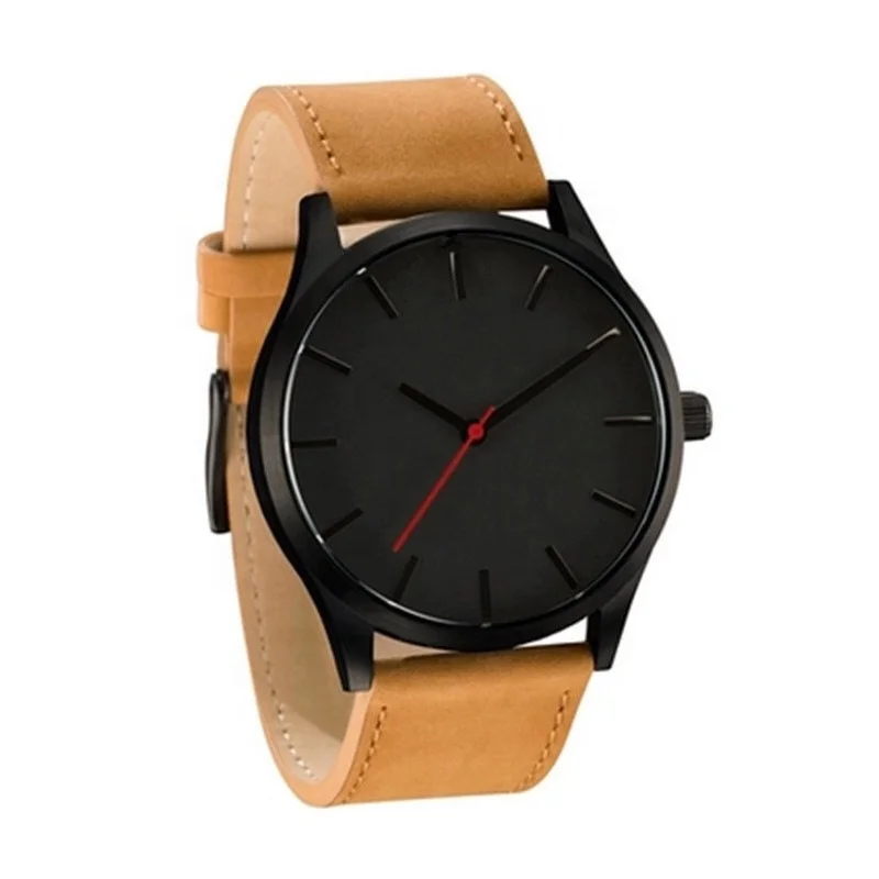 

Simple Watches for Men Leather Band Fashion Unique Factory Direct Wrist Man Watch FREE SAMPLE, Black & brown & white