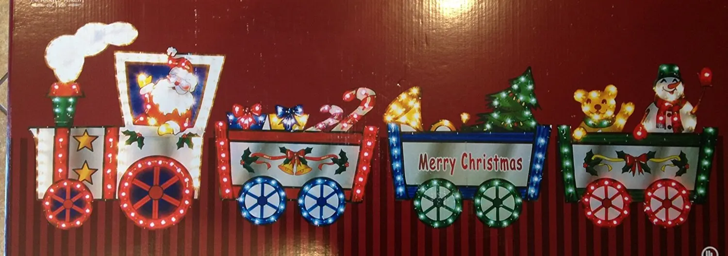 get quotations 118 h x 36 h lighted merry christmas train with santa driver pulling presents snowman - Santa Train Outdoor Christmas Decoration get quotations 118 h x 36 h lighted merry christmas train with santa driver pulling presents snowman - Santa Train Outdoor Christmas Decoration