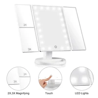 

2019 Touch Screen Smart Lighted Rotating Vanity Mirror Women Desktop Makeup Mirror with 21 LED Lights