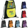 Fashion multi pockets cheap light weight drawstring sling backpack for sports