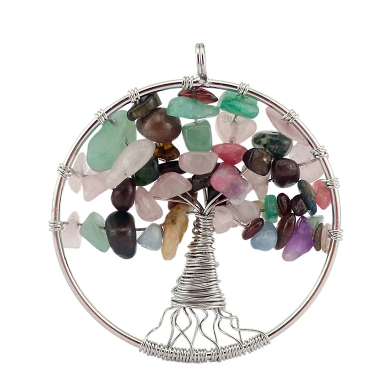 

Wholesale Necklace Bracelet Jewelry Natural Crystal Stone DIY Tree Of Life Pendants Charms, N/a