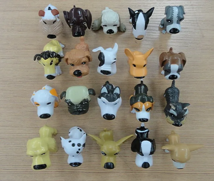 small plastic toy dogs