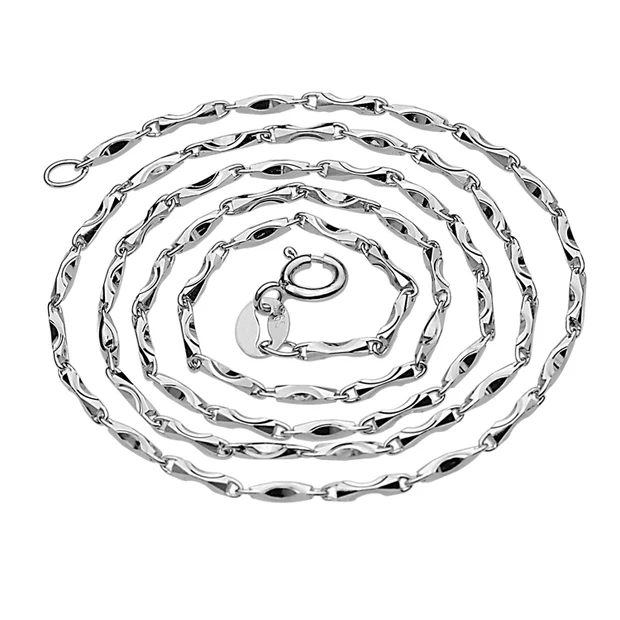 

wholesale 925 sterling silver Ingot necklace chain, White