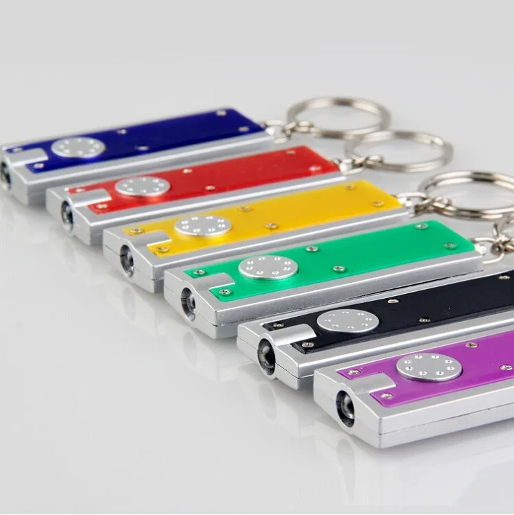 Custom Logo Led Keychain Square Lights Mini Led Keychain Flashlight