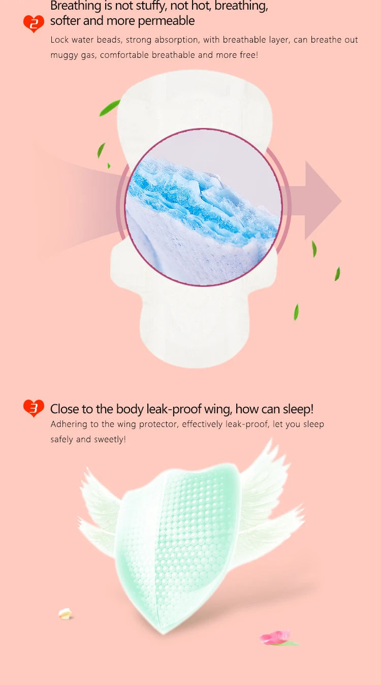 Eco Friendly Biodegradable Organic Sanitary Pads Cold Mint Herbal