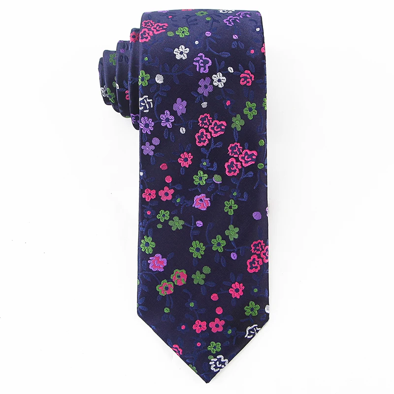 Novelty Tie Custom Logo Mens Floral Woven Polyester Tie Necktie For Men Business Party Wedding