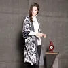 Loose style nice pattern ladies knit clothing half sleeve sweater coat for women