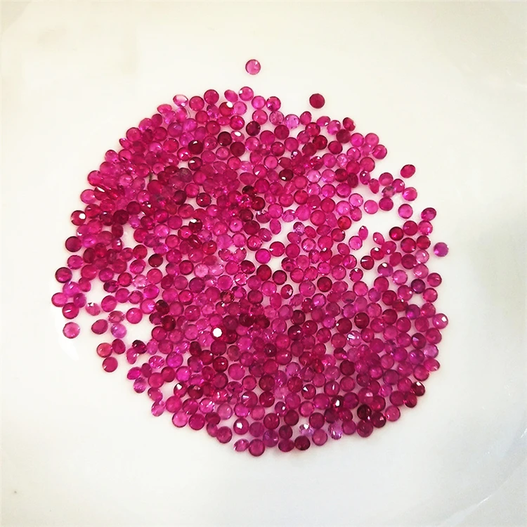 Fine Jewelry Making Stone TOP Quality Natural Ruby Round Cut 1mm Loose Gemstone